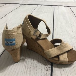 TOMS Cork Wedge Shoes